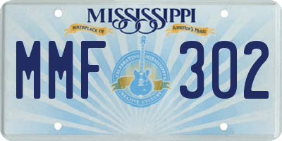 MS license plate MMF302