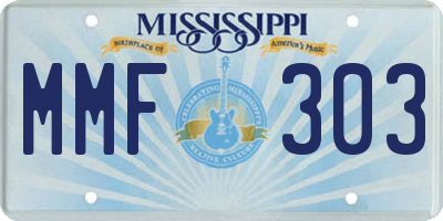 MS license plate MMF303