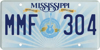 MS license plate MMF304
