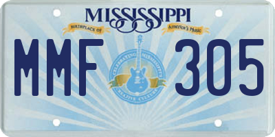 MS license plate MMF305