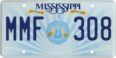 MS license plate MMF308