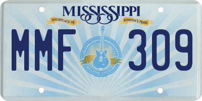 MS license plate MMF309