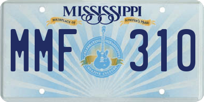 MS license plate MMF310