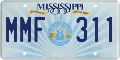 MS license plate MMF311