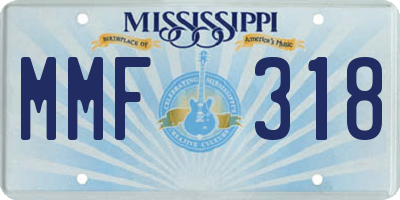 MS license plate MMF318