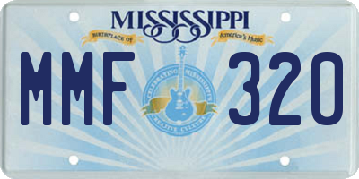 MS license plate MMF320