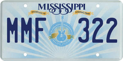 MS license plate MMF322