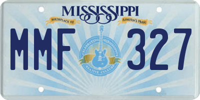 MS license plate MMF327