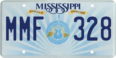 MS license plate MMF328