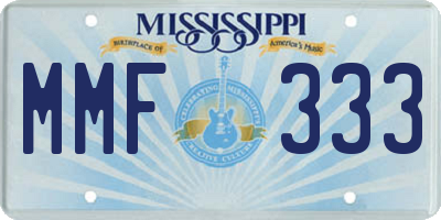 MS license plate MMF333