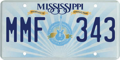 MS license plate MMF343