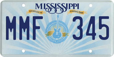 MS license plate MMF345