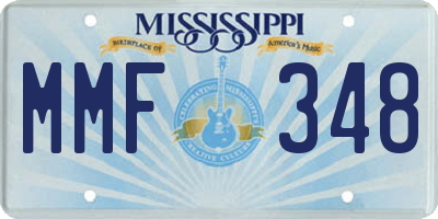 MS license plate MMF348