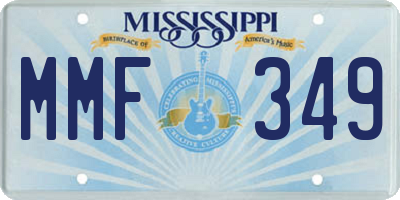 MS license plate MMF349