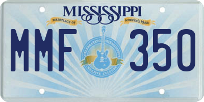 MS license plate MMF350