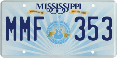 MS license plate MMF353