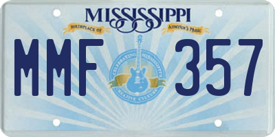 MS license plate MMF357