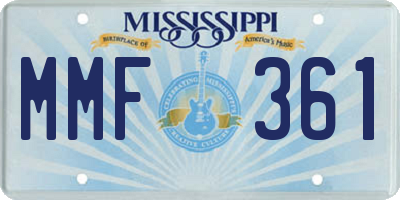 MS license plate MMF361