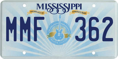 MS license plate MMF362
