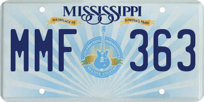 MS license plate MMF363