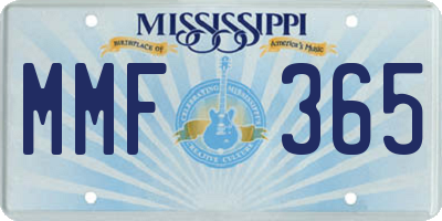 MS license plate MMF365