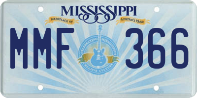 MS license plate MMF366
