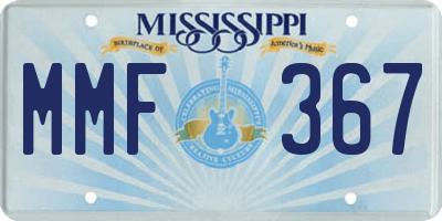MS license plate MMF367