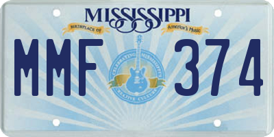 MS license plate MMF374