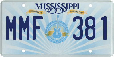 MS license plate MMF381