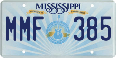 MS license plate MMF385