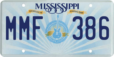MS license plate MMF386