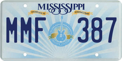 MS license plate MMF387
