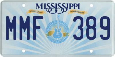 MS license plate MMF389
