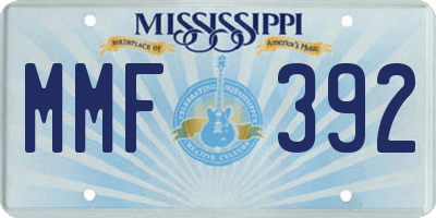 MS license plate MMF392