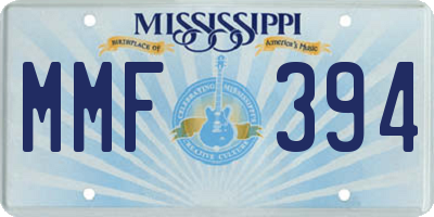 MS license plate MMF394