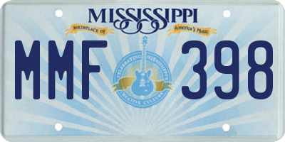 MS license plate MMF398