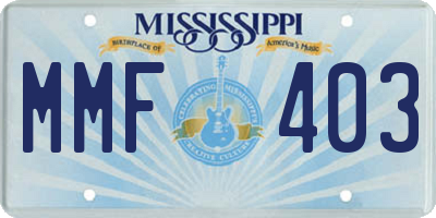 MS license plate MMF403
