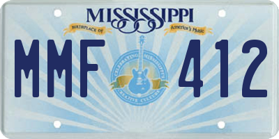 MS license plate MMF412