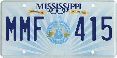 MS license plate MMF415