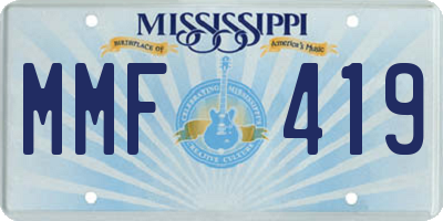 MS license plate MMF419