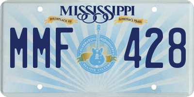 MS license plate MMF428