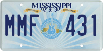 MS license plate MMF431