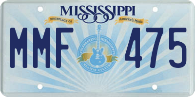 MS license plate MMF475