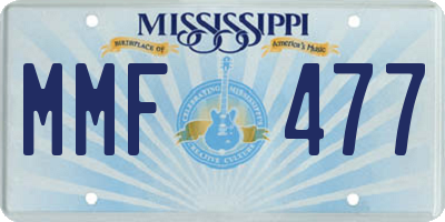 MS license plate MMF477
