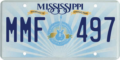 MS license plate MMF497