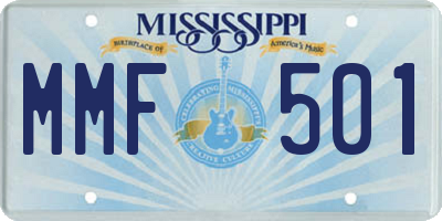 MS license plate MMF501