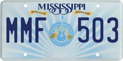 MS license plate MMF503