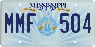 MS license plate MMF504
