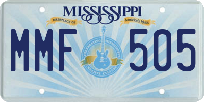 MS license plate MMF505