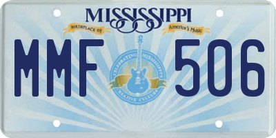MS license plate MMF506